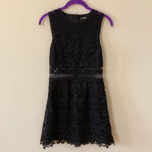 Express Black Embroidered Dress Size 0